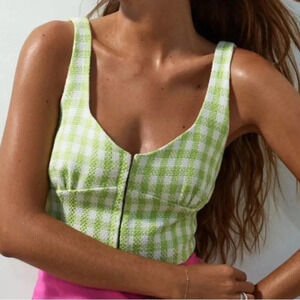 NWT Zara Corest Style Checkered Crop Top S